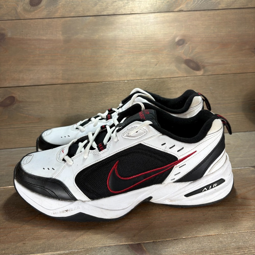 Nike Air Monarch IV Mens size 11.5 shoes White Black Leather Dad Shoe sneakers